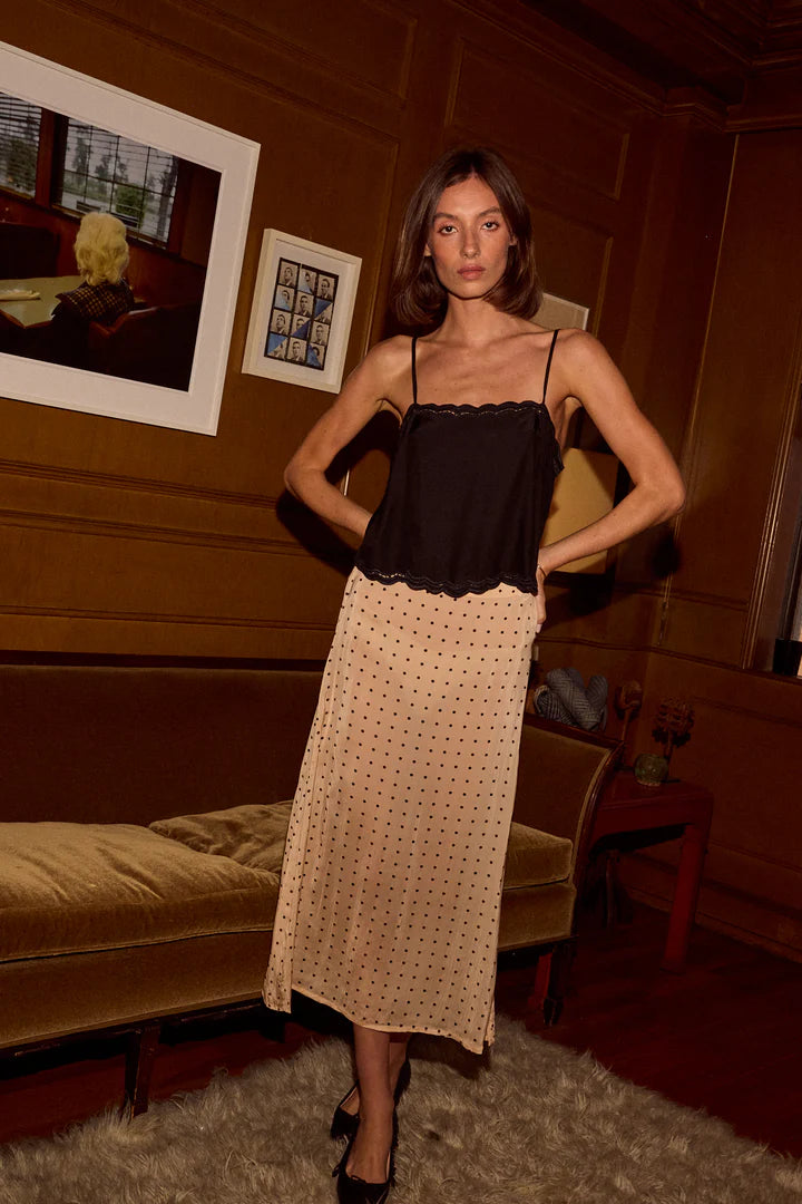 Natalie Martin Fern Cami in Black Silk