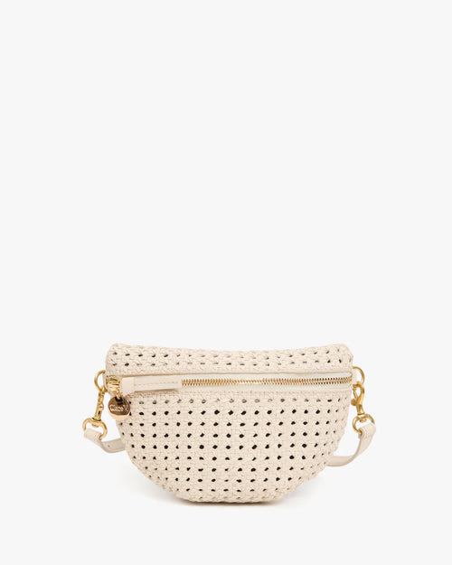 Clare V. Petite Fanny Rattan in Cream