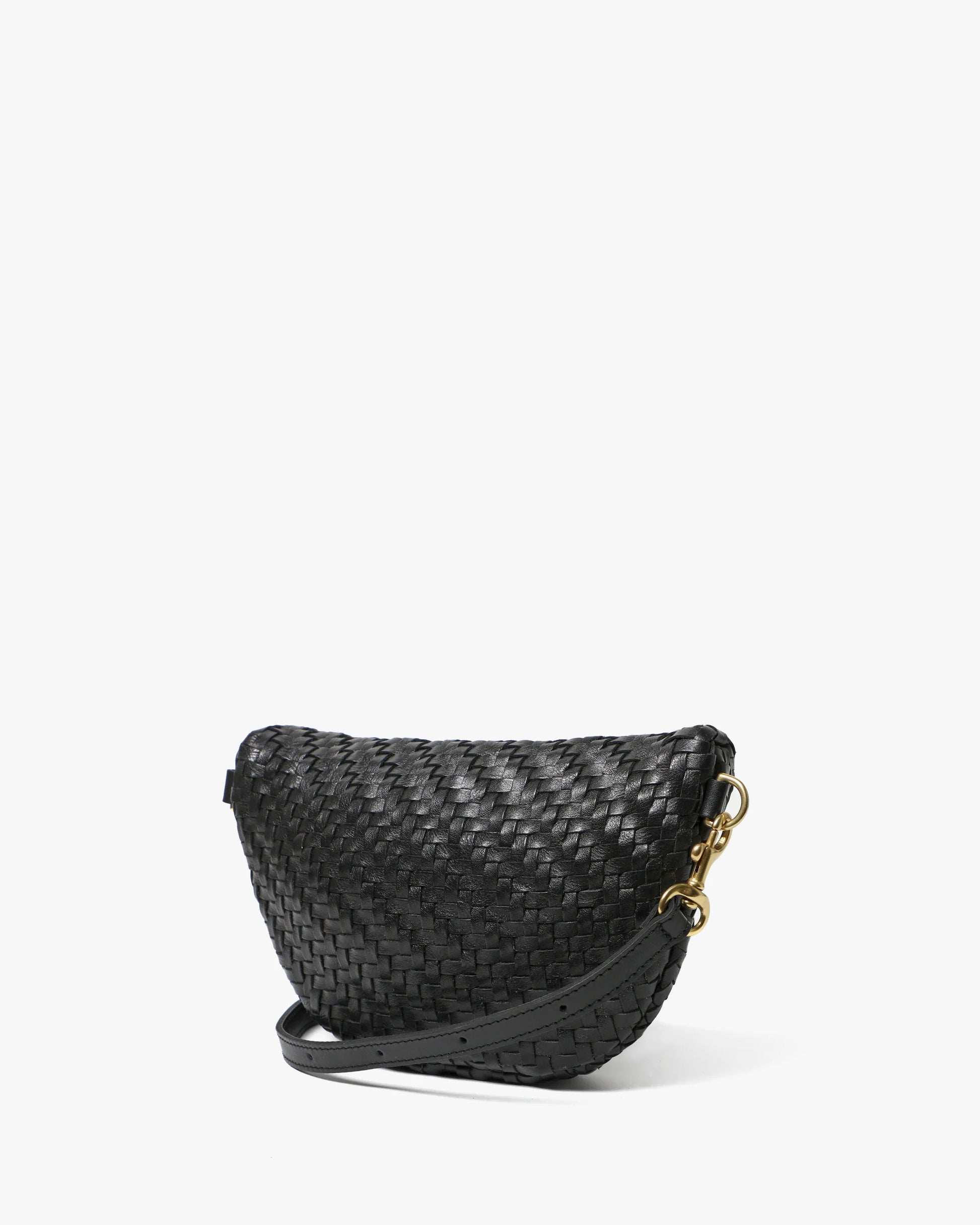Clare V. Petite Fanny Woven Zig-Zag in Black