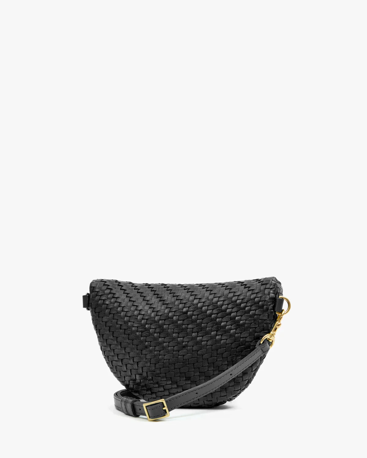 Clare V. Petite Fanny Woven Zig-Zag in Black