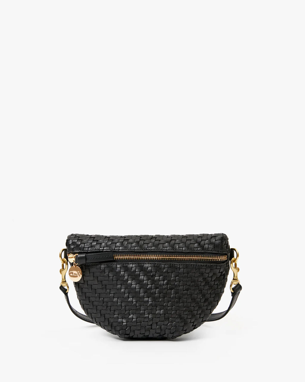 Clare V. Petite Fanny Woven Zig-Zag in Black