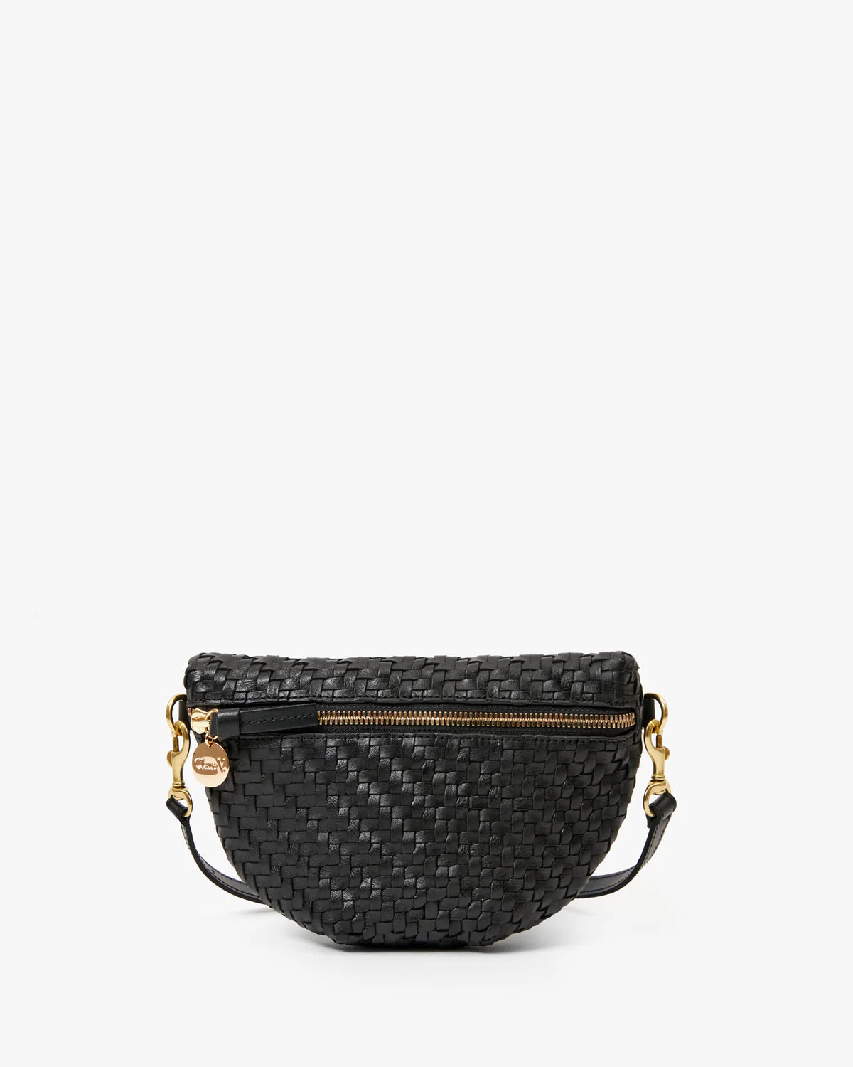 Clare V. Petite Fanny Woven Zig-Zag in Black