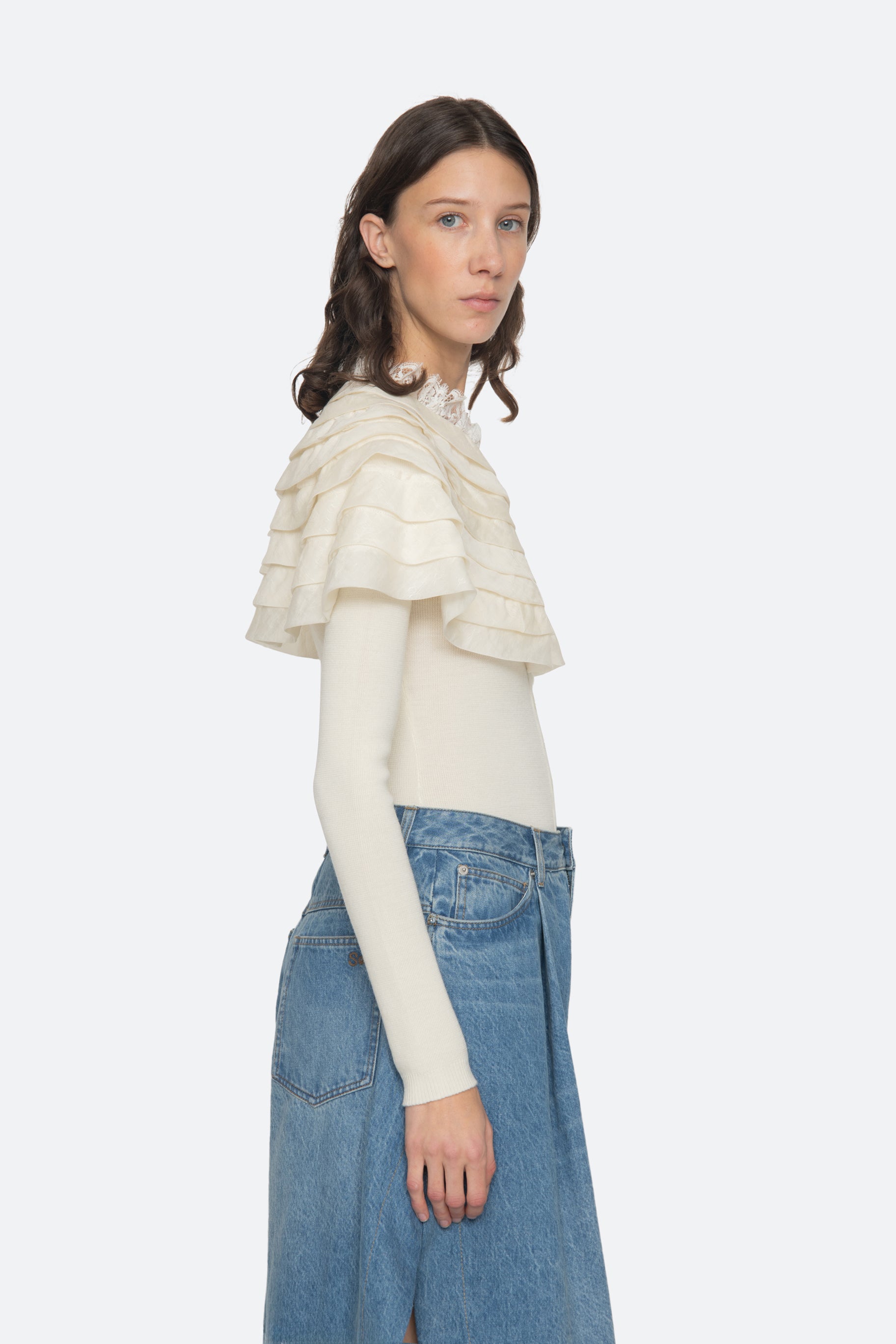Sea New York Wanda Knit Cardigan in Cream