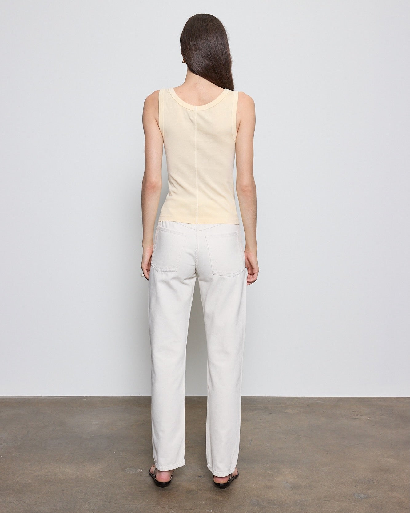 Enza Costa Supima Baby Rib Tank in Flan