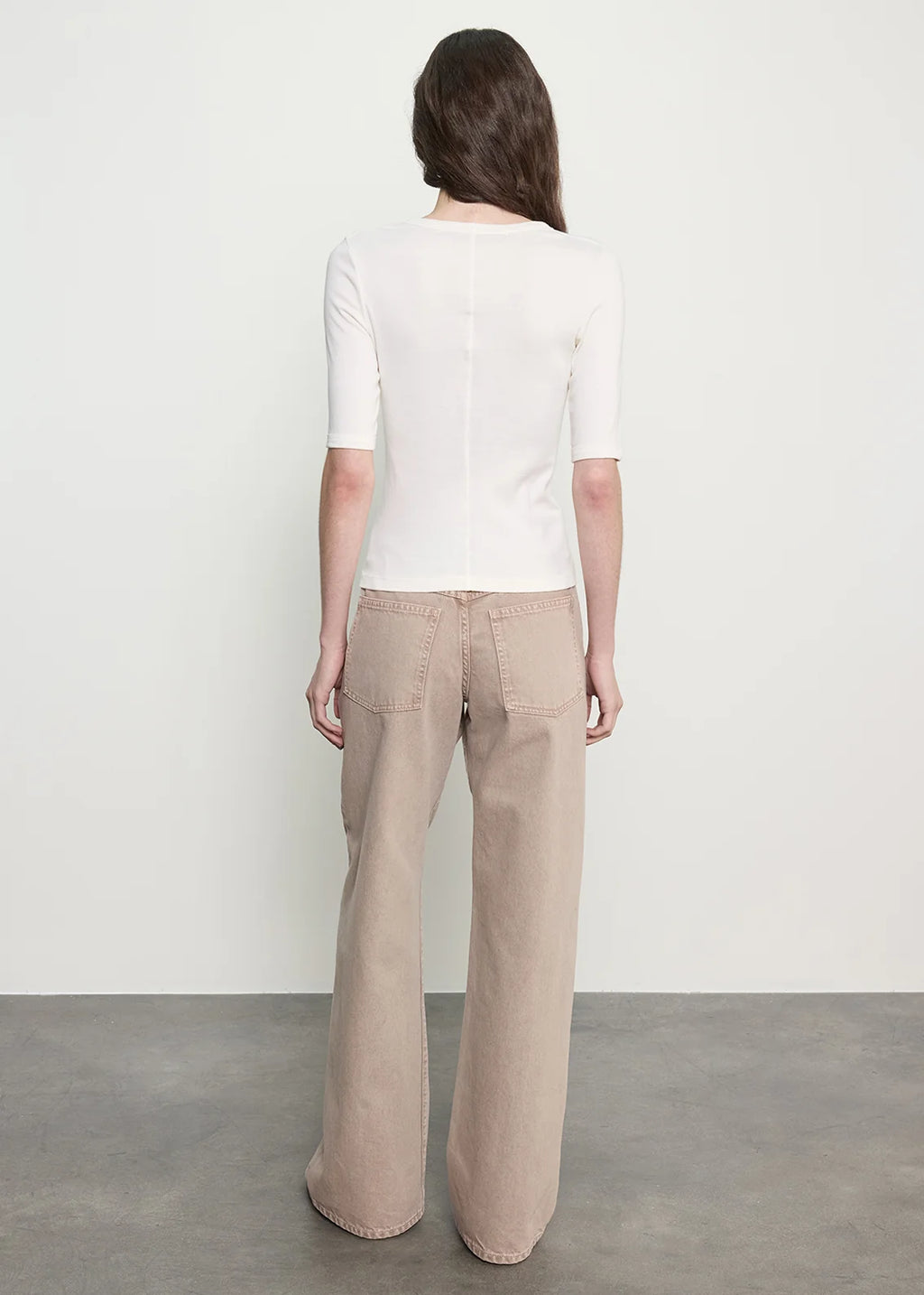 Enza Costa New Classic Half Sleeve Tee in Cloud