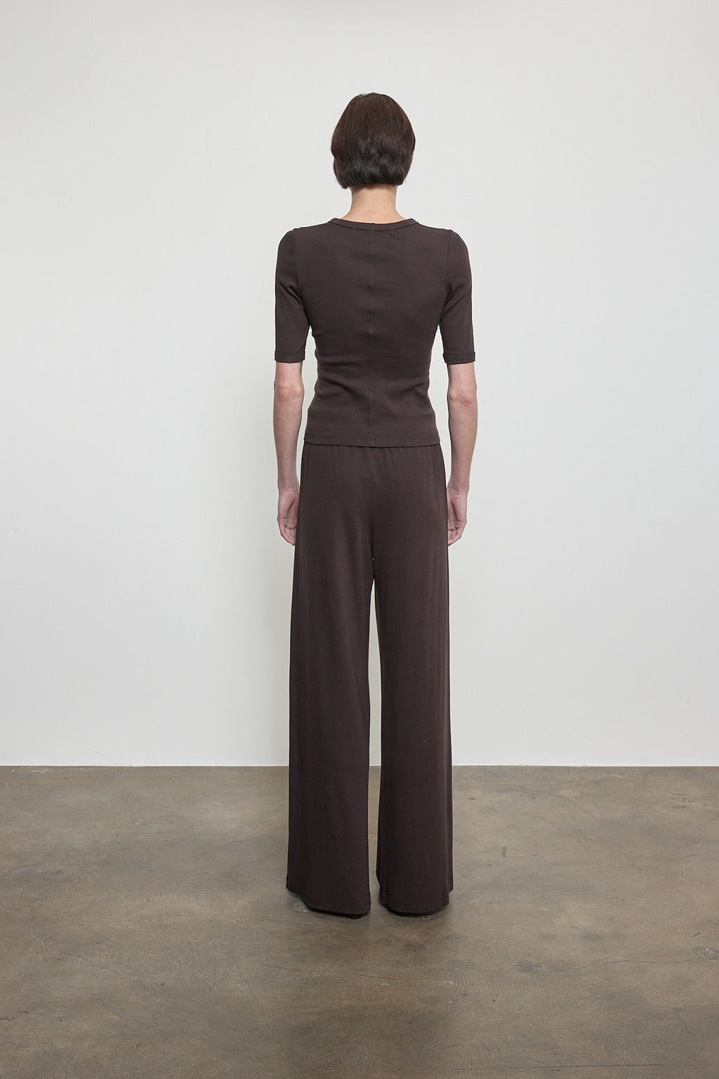 Enza Costa New Classic Half Sleeve Tee in Black