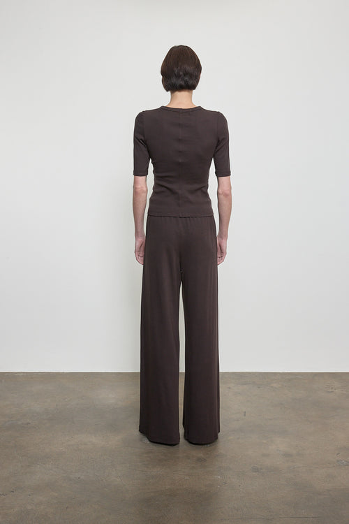 Enza Costa New Classic Half Sleeve Tee in Black