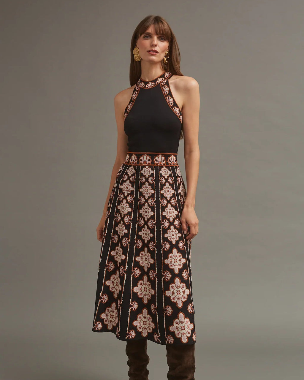 Cara Cara Sandrinna Dress in Vintage Scarf Black