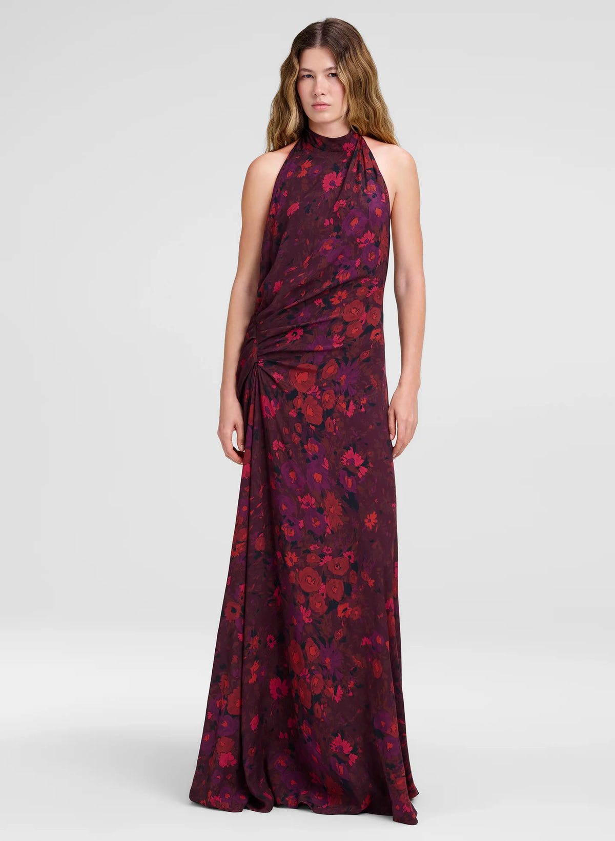 A.L.C. Scarlett Gown in Deep Mulberry Multi