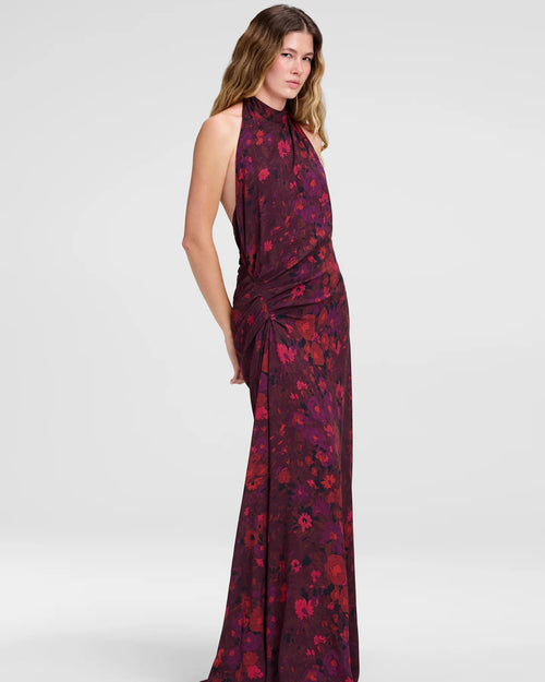 A.L.C. Scarlett Gown in Deep Mulberry Multi