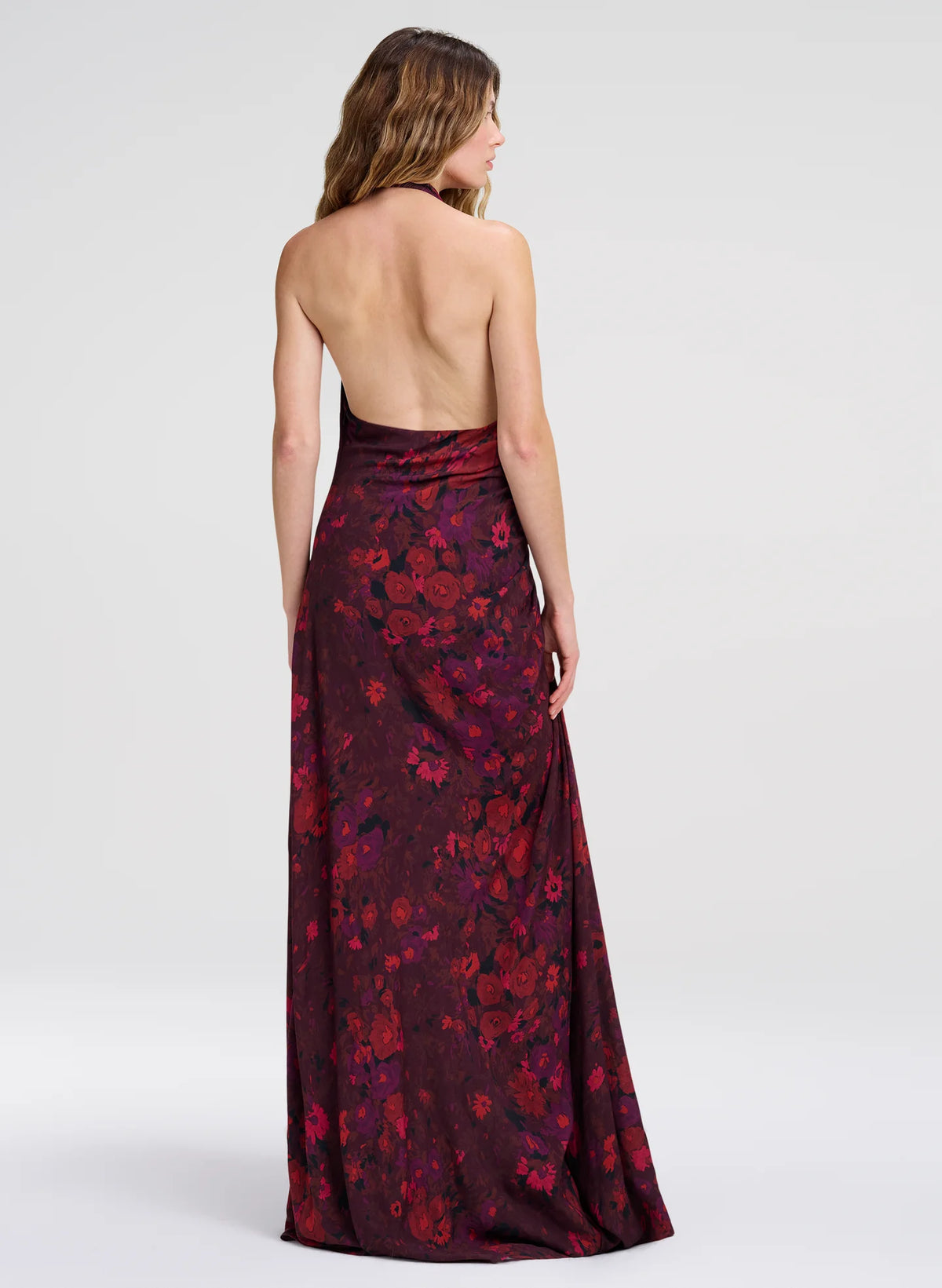 A.L.C. Scarlett Gown in Deep Mulberry Multi