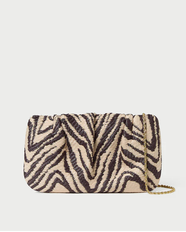 Loeffler Randall Serena Zebra Gathered Clutch