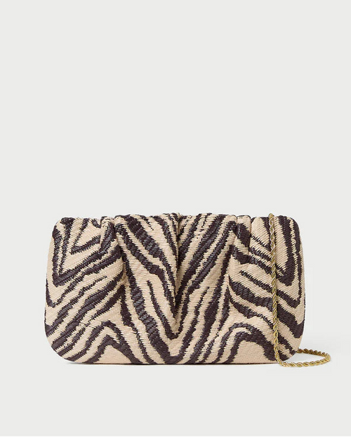 Loeffler Randall Serena Zebra Gathered Clutch