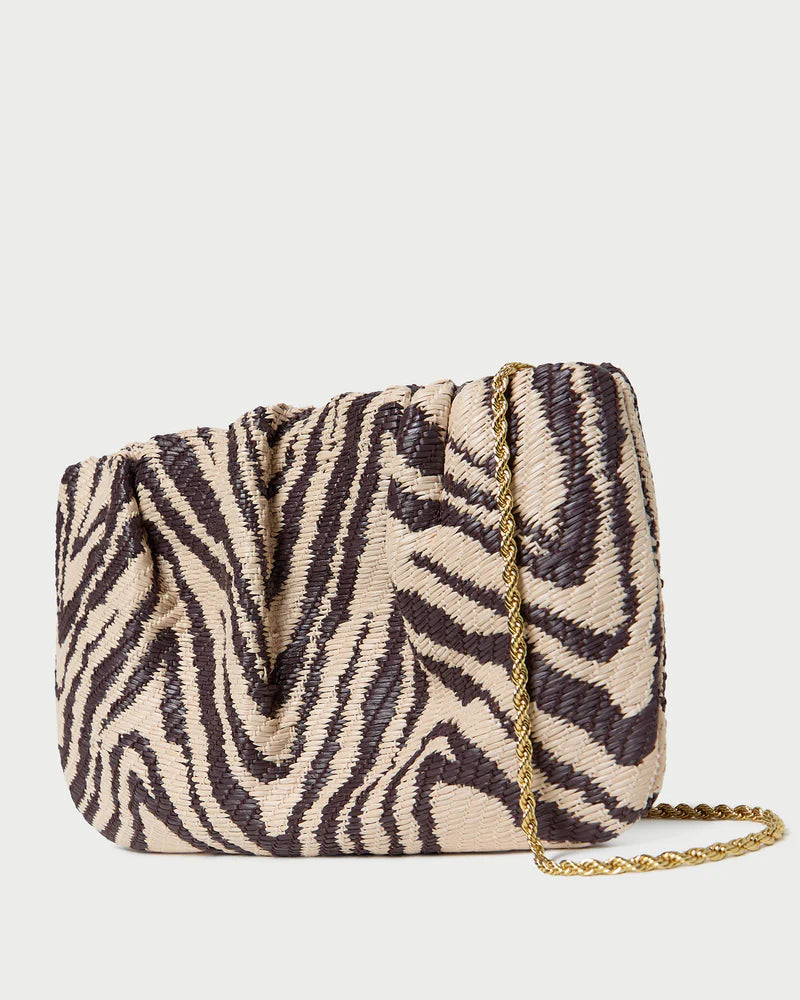 Loeffler Randall Serena Zebra Gathered Clutch