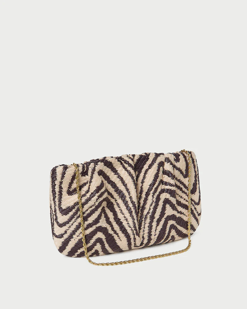 Loeffler Randall Serena Zebra Gathered Clutch