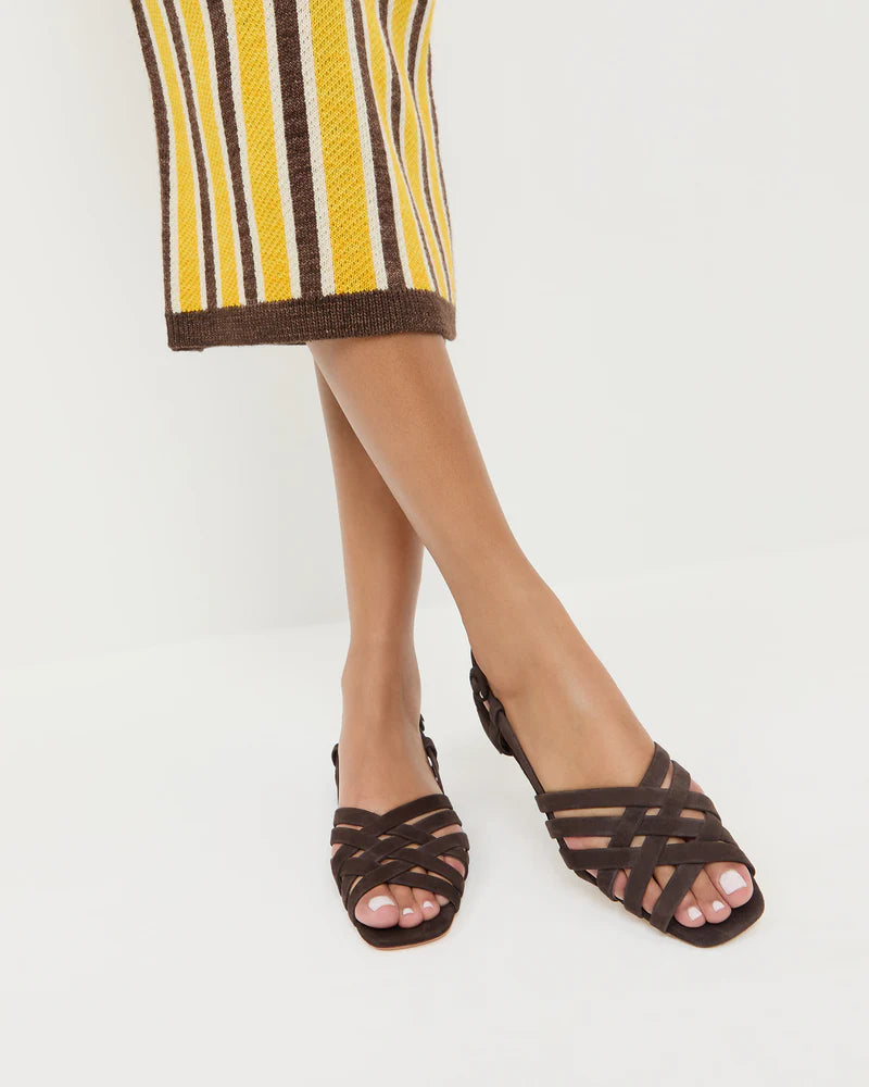 Loeffler Randall Shelly Brown Suede Flat Sandal