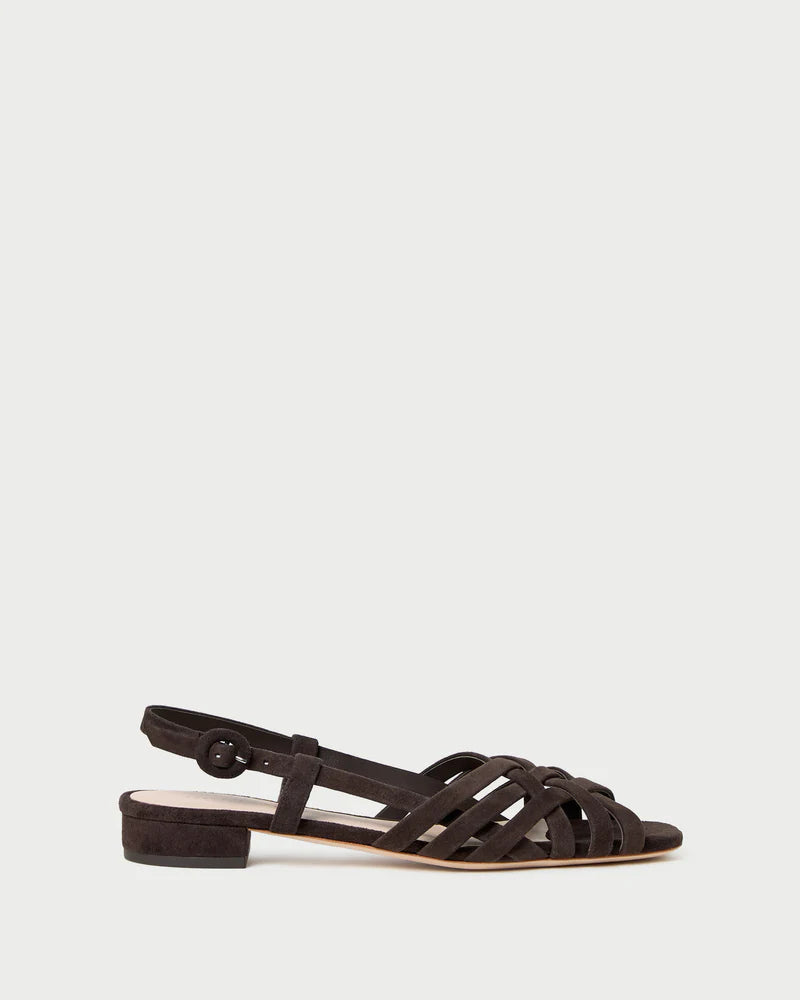 Loeffler Randall Shelly Brown Suede Flat Sandal