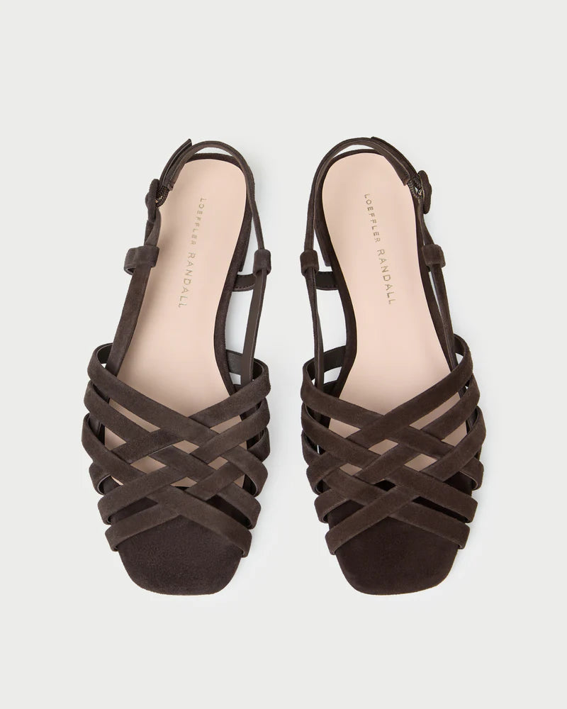 Loeffler Randall Shelly Brown Suede Flat Sandal
