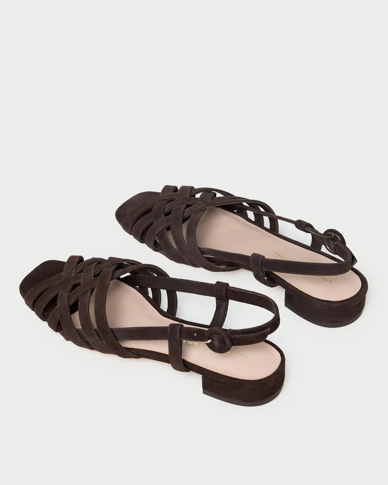 Loeffler Randall Shelly Brown Suede Flat Sandal