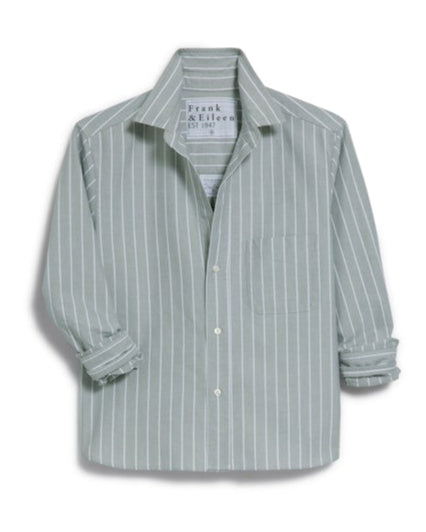 Frank & Eileen Silvio Army Green Oxford Stripe