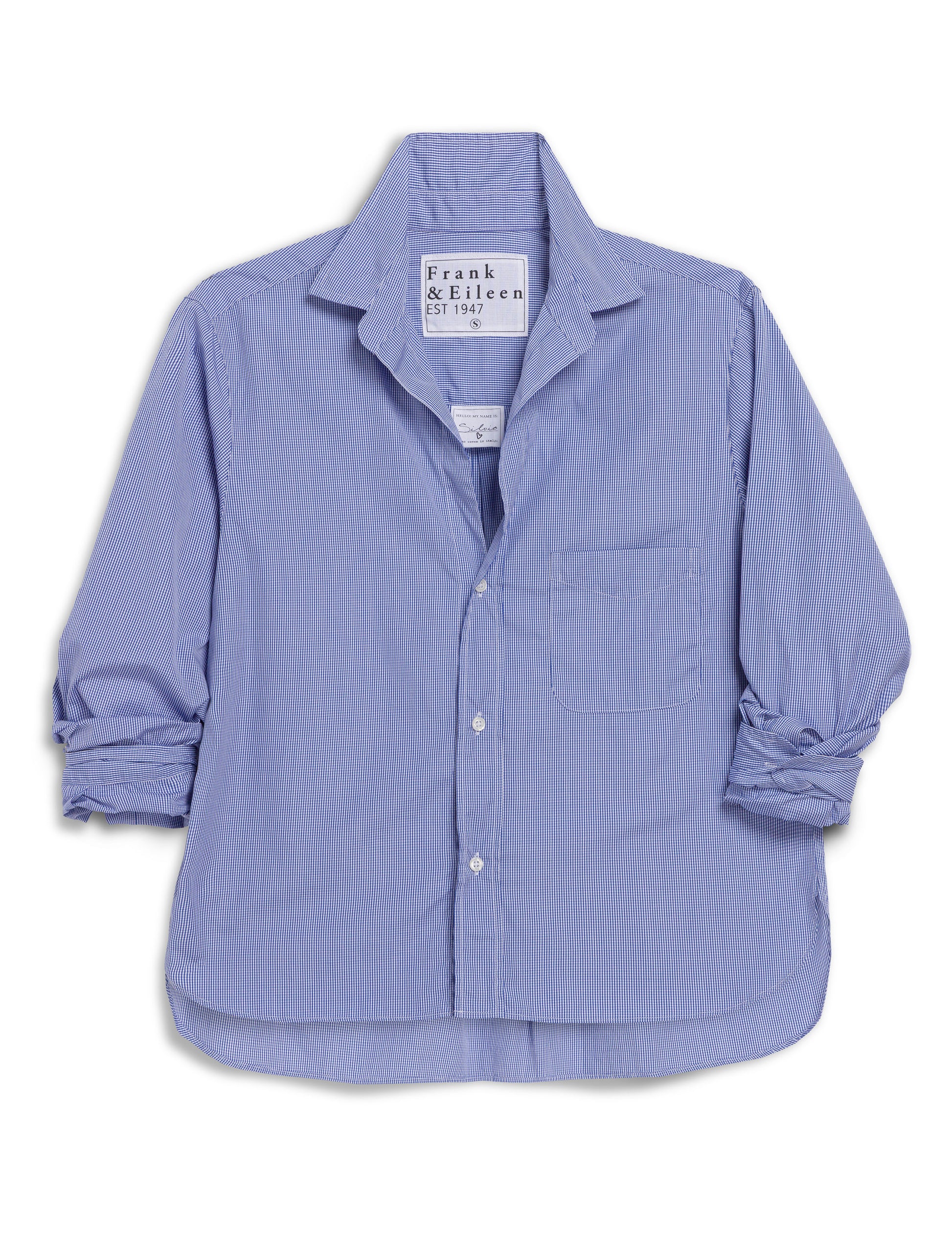 Frank & Eileen Silvio Shirt in Mini Blue Check