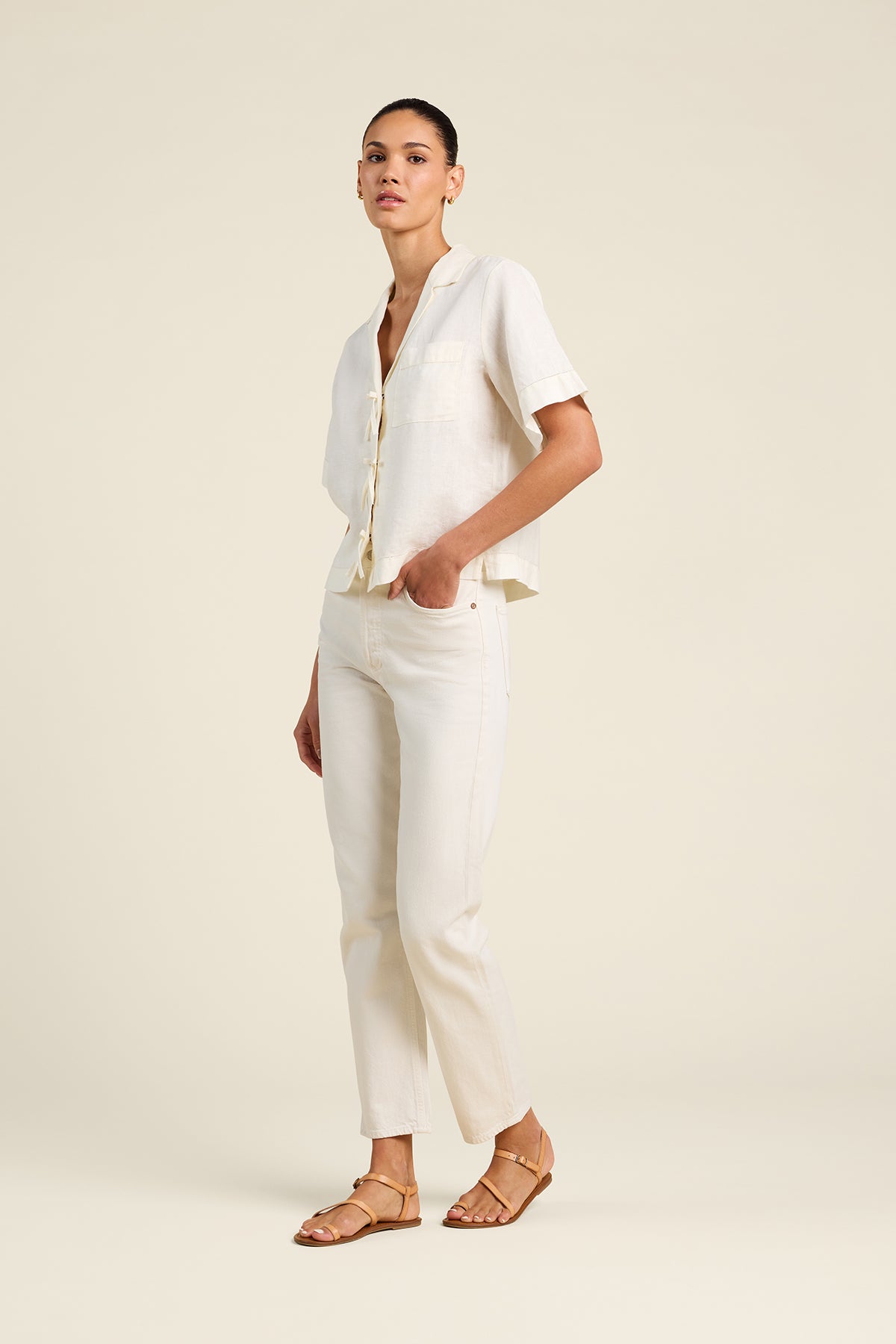 Trovata Inez Shirt in Ivory