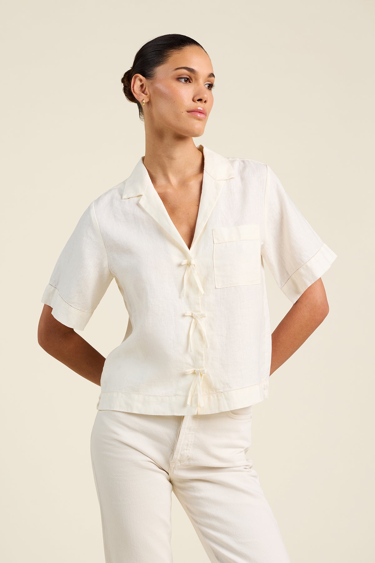 Trovata Inez Shirt in Ivory
