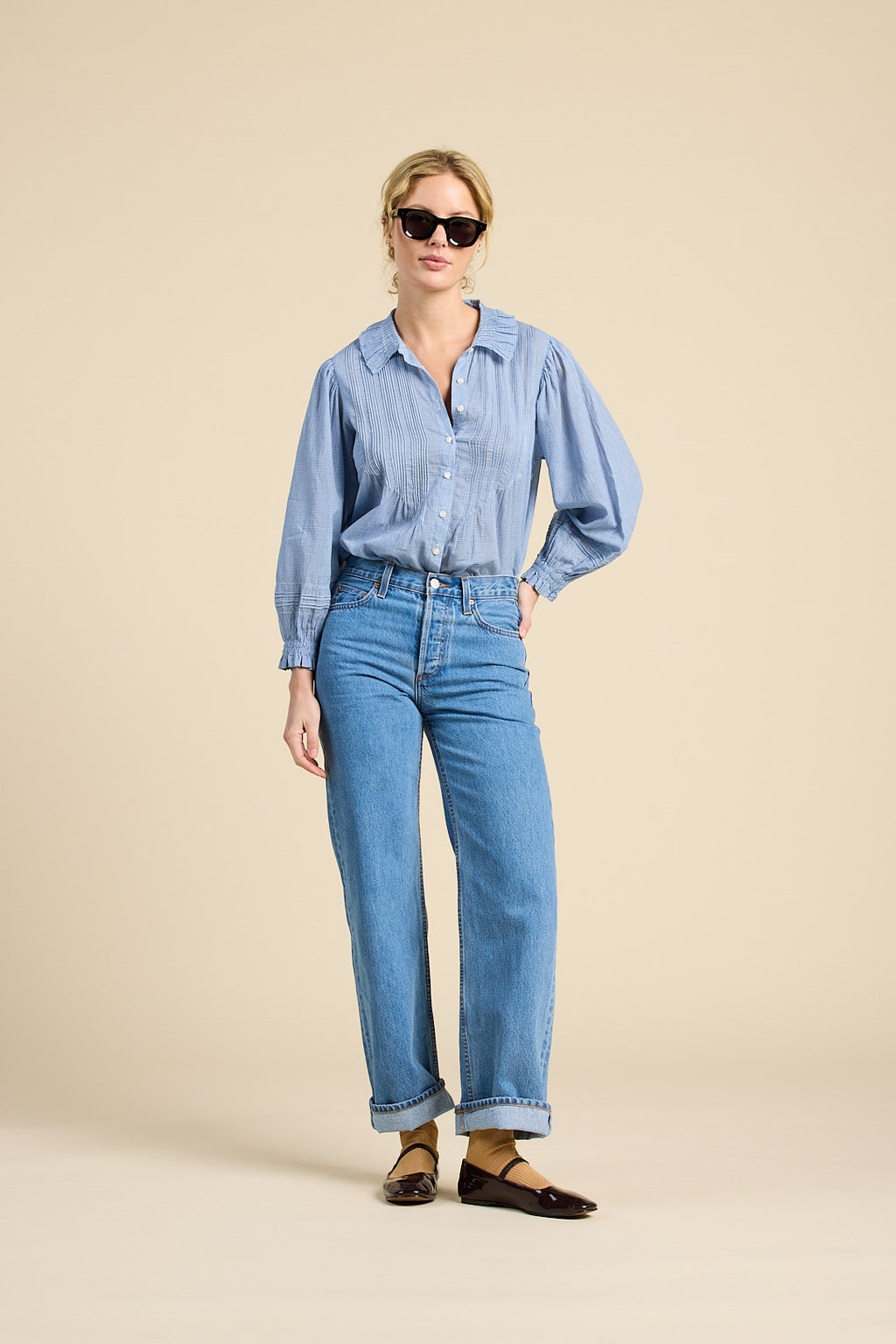 Trovata Francesca Blouse in Seabrook Gingham