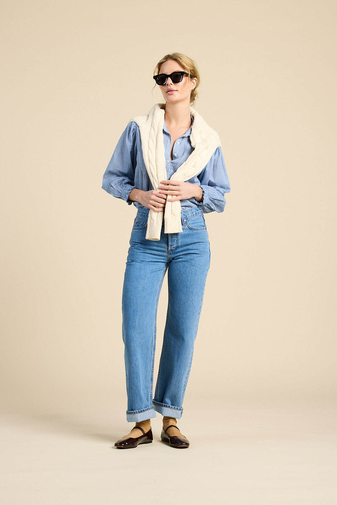 Trovata Francesca Blouse in Seabrook Gingham