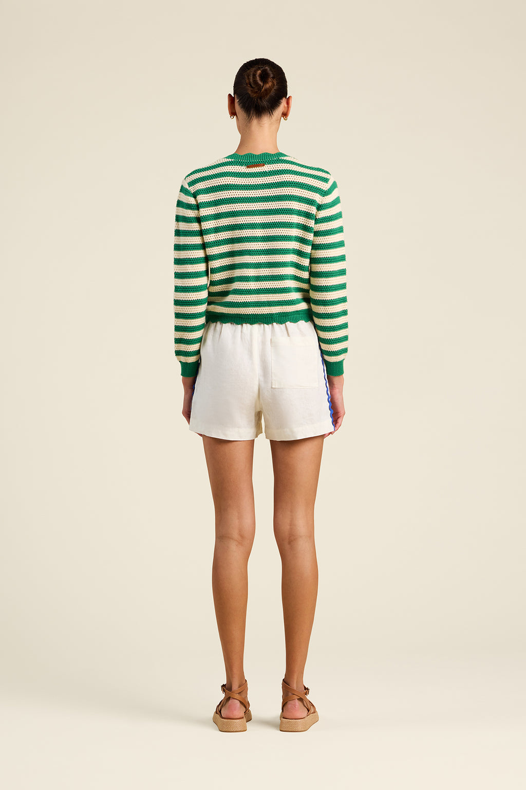 Trovata Vento Cardigan in Green Stripe