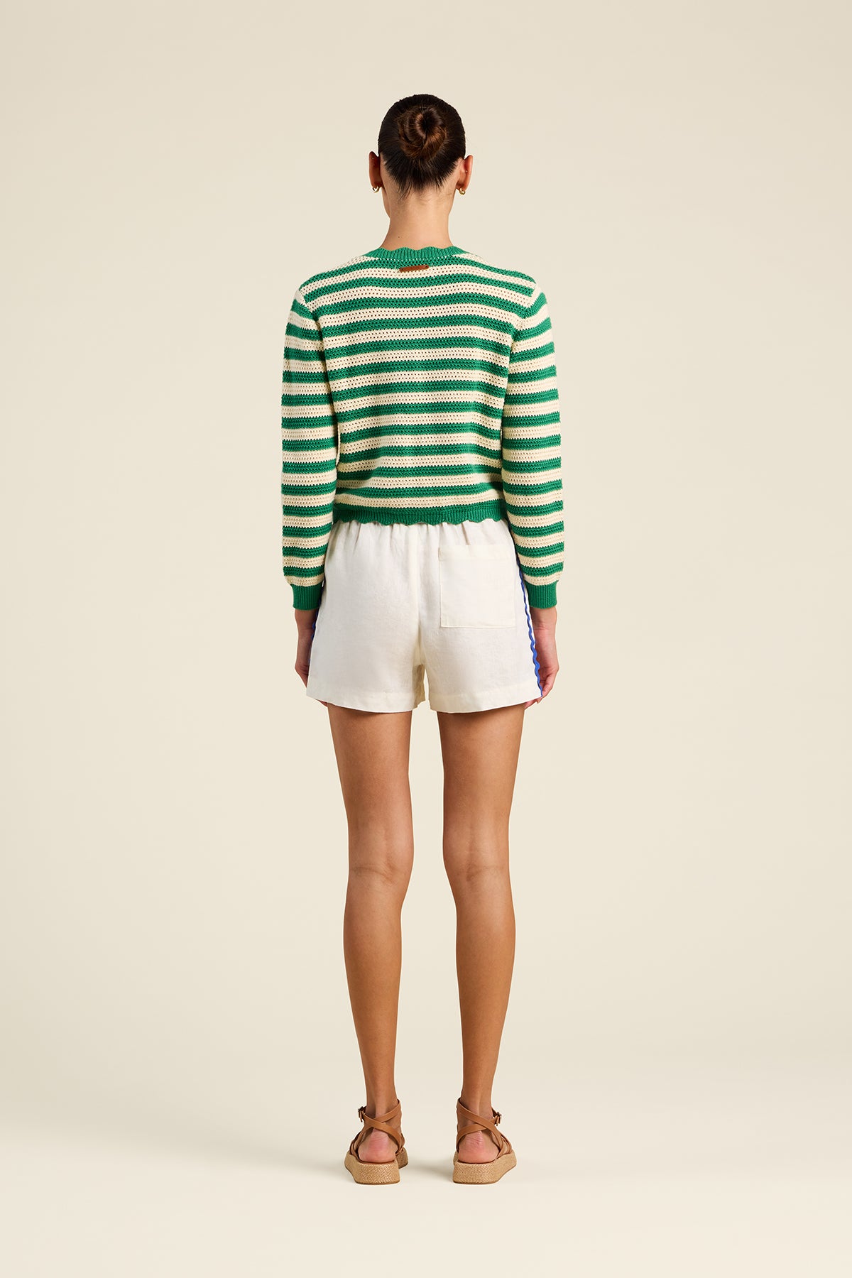 Trovata Vento Cardigan in Green Stripe