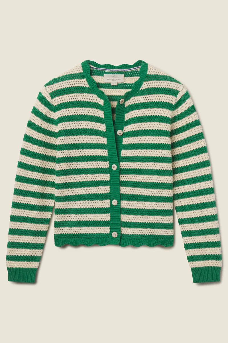 Trovata Vento Cardigan in Green Stripe