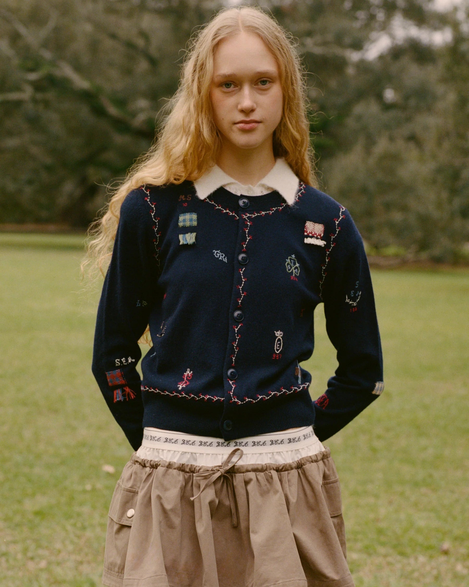 Sea New York Claira Embroidered Knit Cardigan