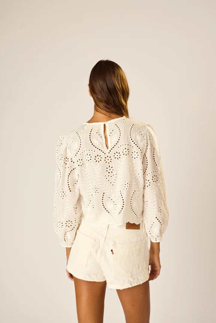 Natalie Martin Lisa Top in Athena Embroidery Salt