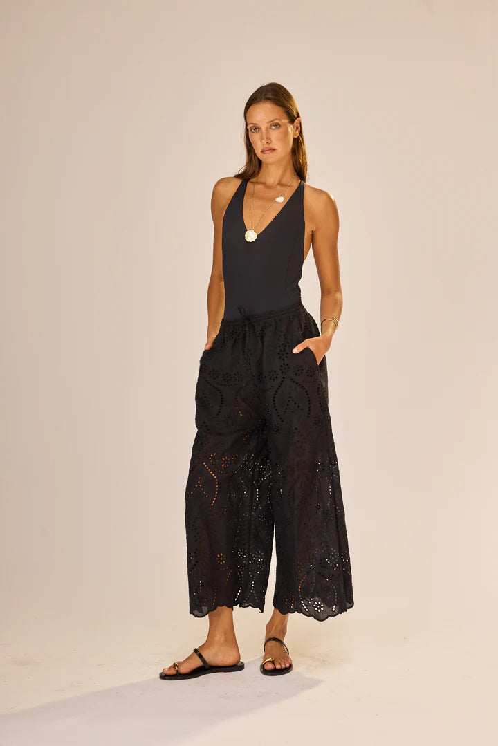 Natalie Martin Lauren Pant in Athena Embroidery Black