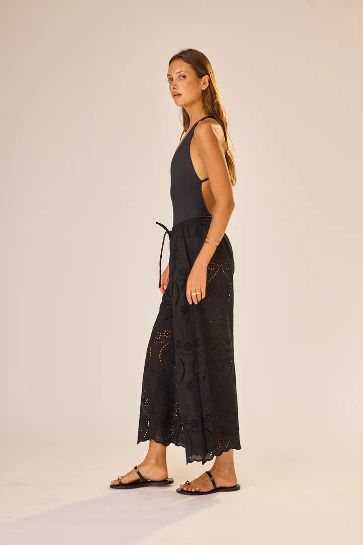 Natalie Martin Lauren Pant in Athena Embroidery Black