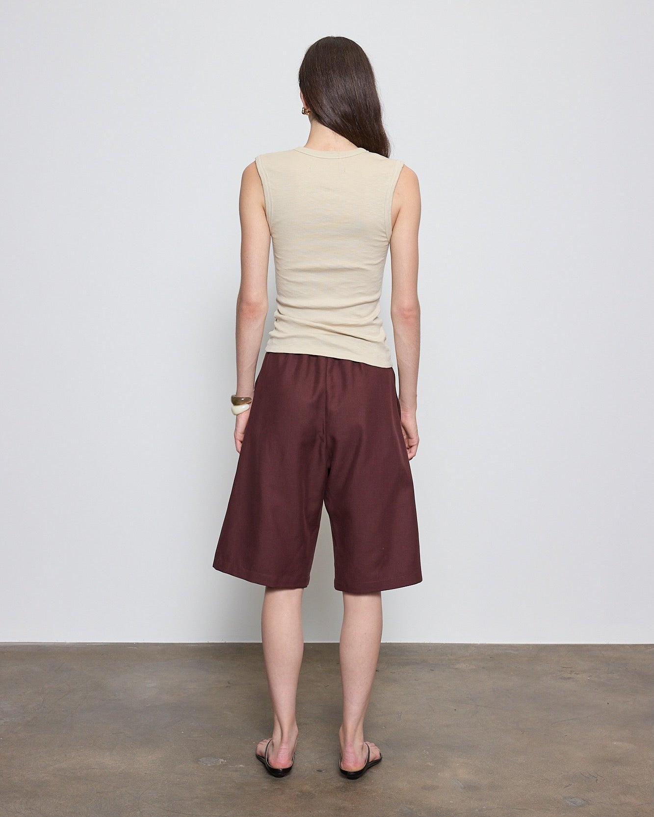 Enza Costa Textured Rib Sleeveless V in Beach Glass