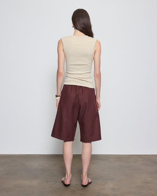 Enza Costa Textured Rib Sleeveless V in Beach Glass