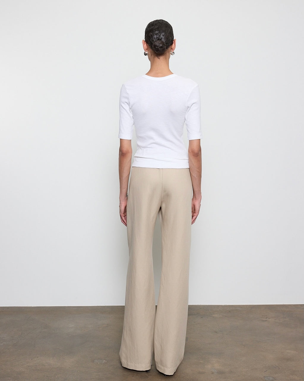 Enza Costa Textured Rib Half Sleeve U in White