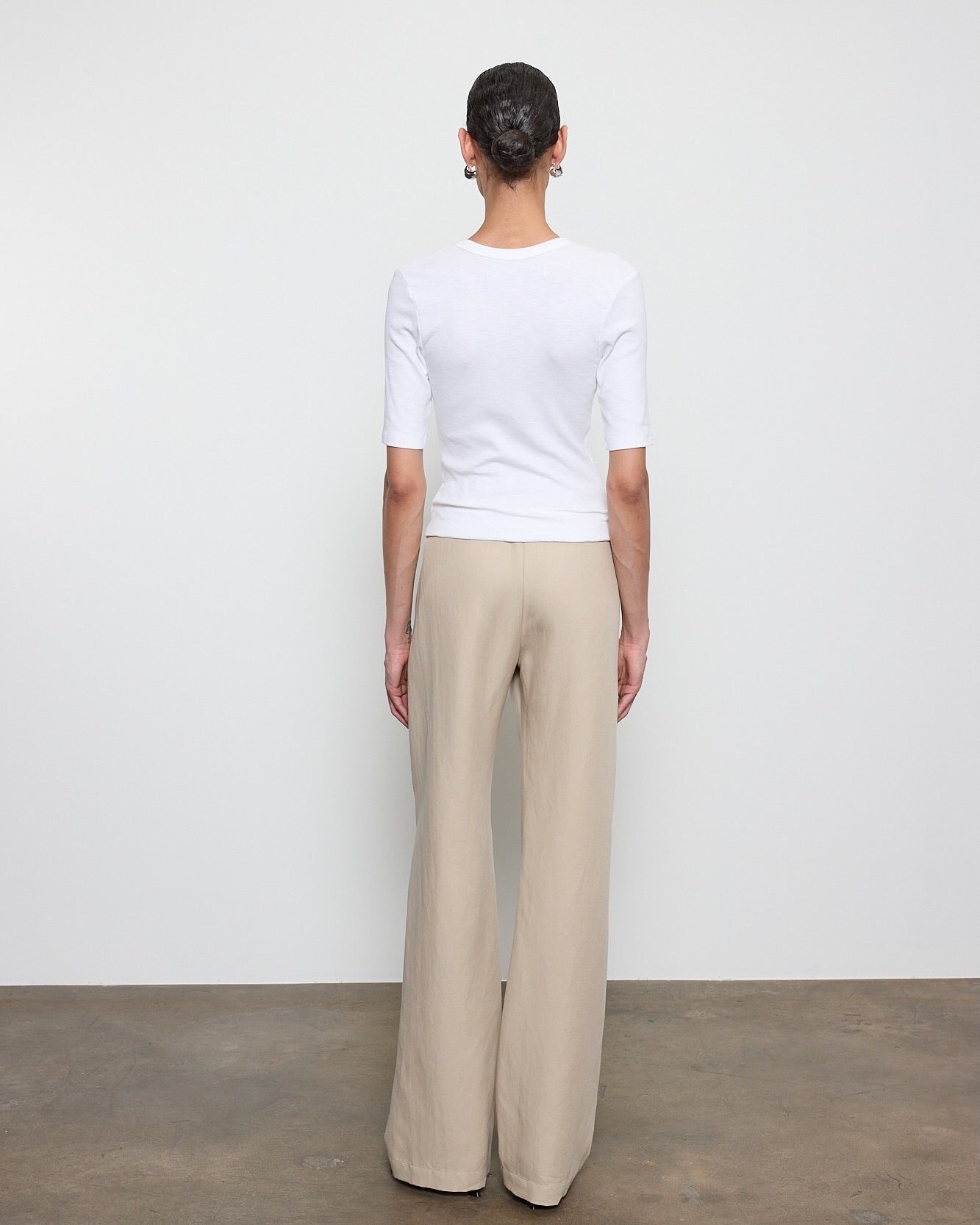 Enza Costa Textured Rib Half Sleeve U in White