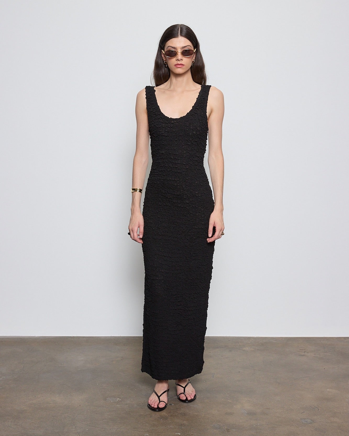 Enza Costa Dimension Tank Maxi Dress in Black