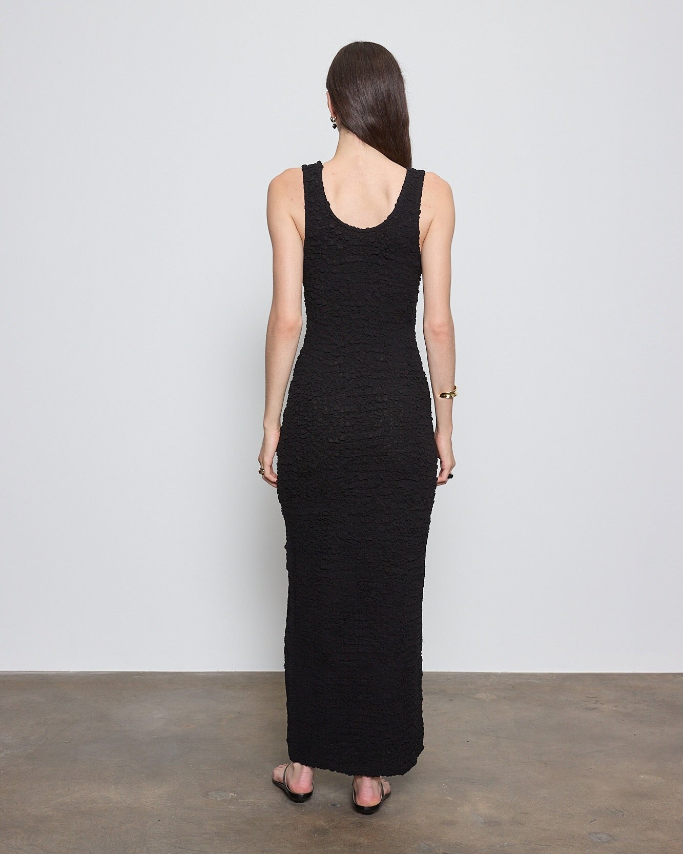 Enza Costa Dimension Tank Maxi Dress in Black