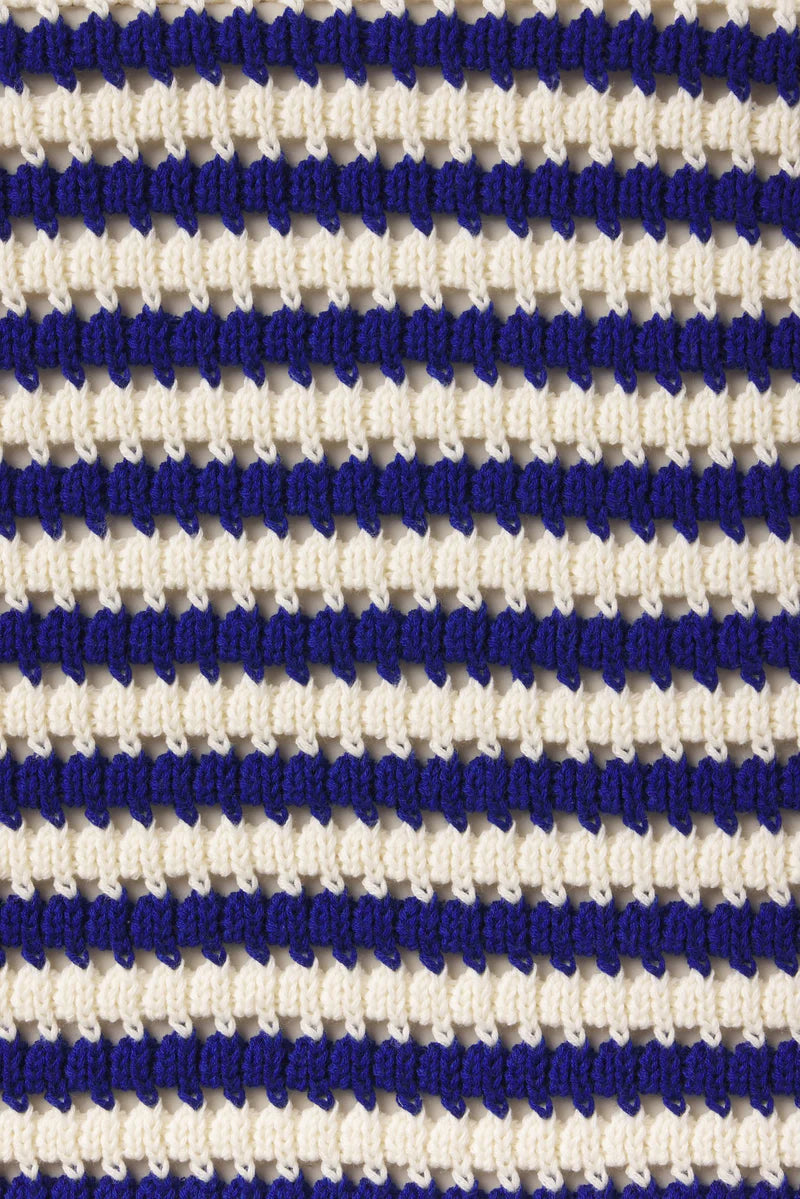 Trovata Jules Sweater T-Shirt in Navy & White Stripe