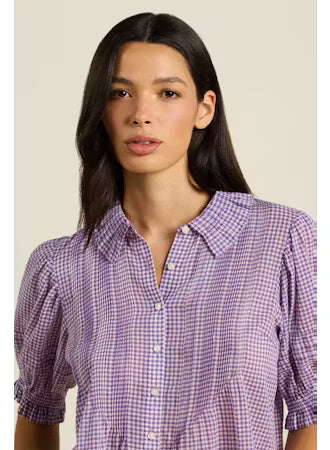 Trovata Jess Blouse in Lilac Gingham