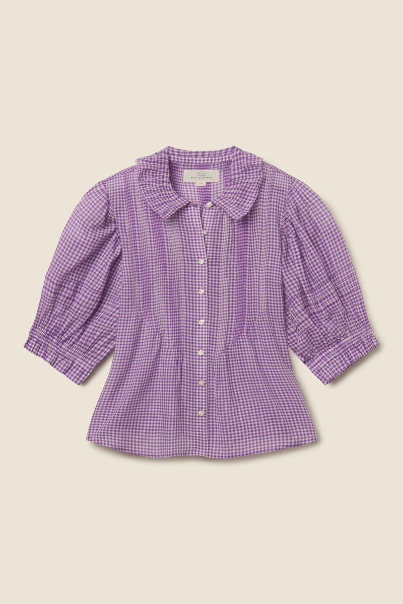 Trovata Jess Blouse in Lilac Gingham