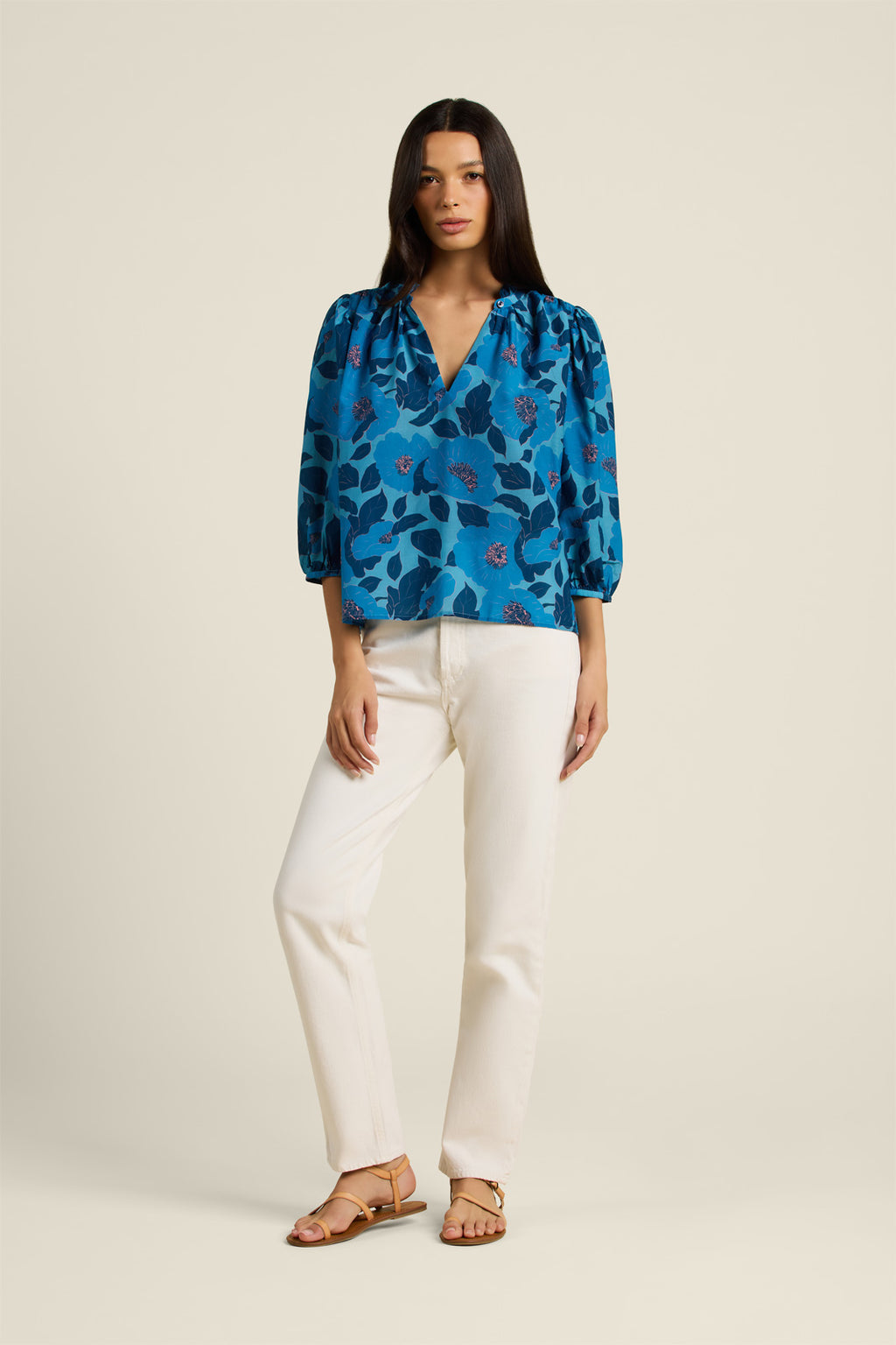 Trovata Orly Blouse in Lago Floral