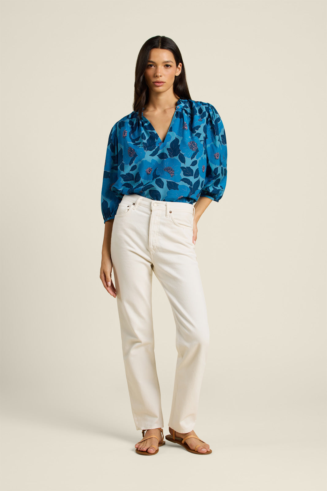 Trovata Orly Blouse in Lago Floral