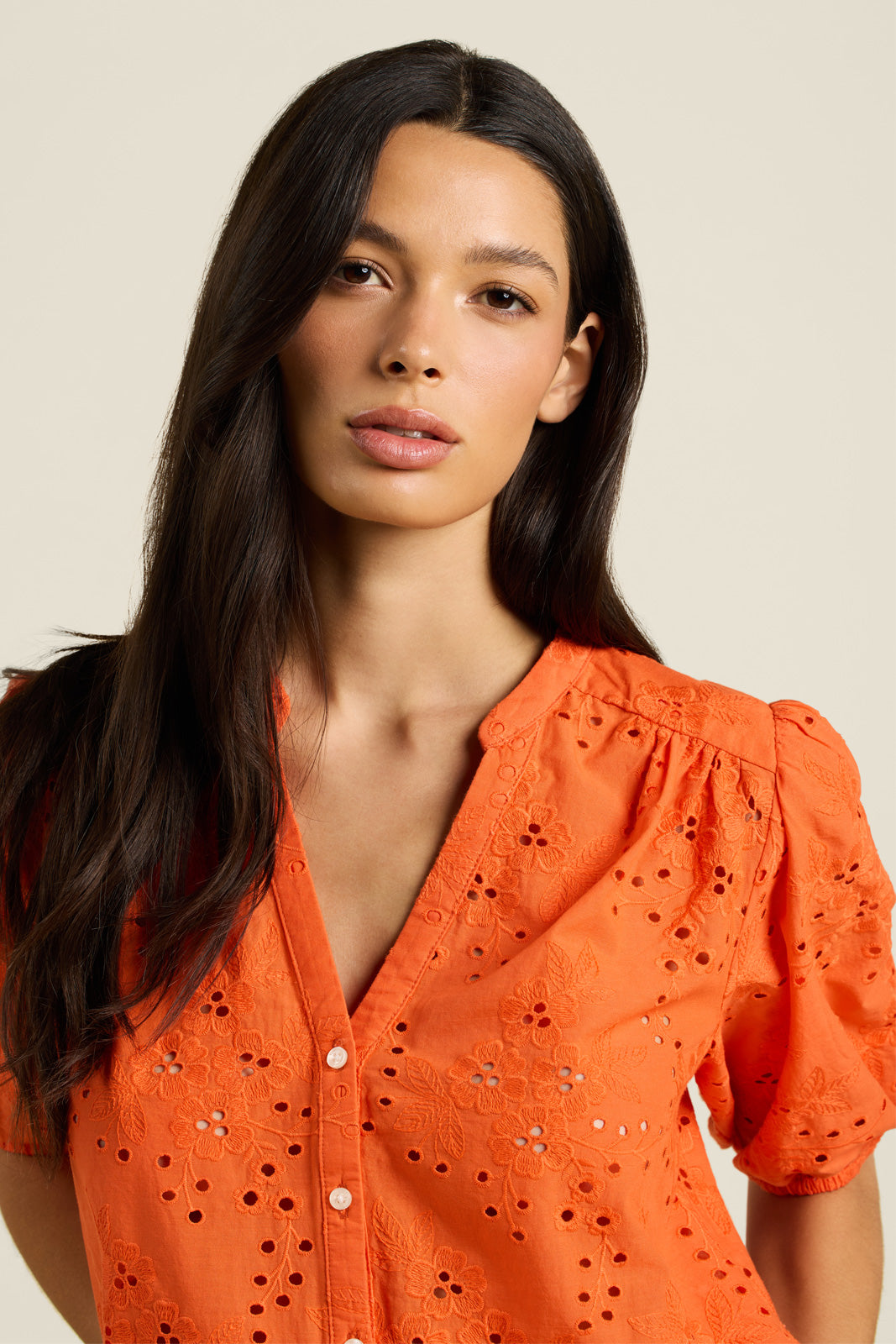 Trovata Loren Blouse in Vermillion Eyelet