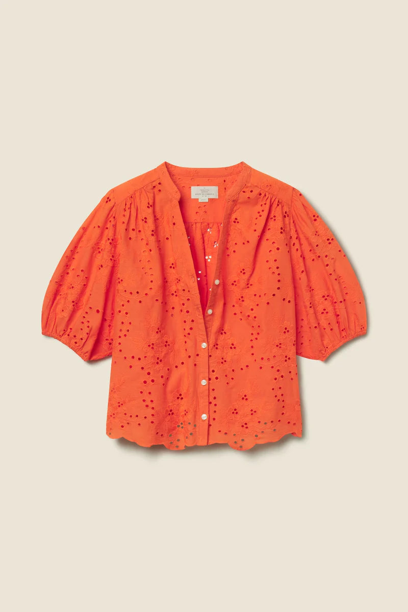 Trovata Loren Blouse in Vermillion Eyelet