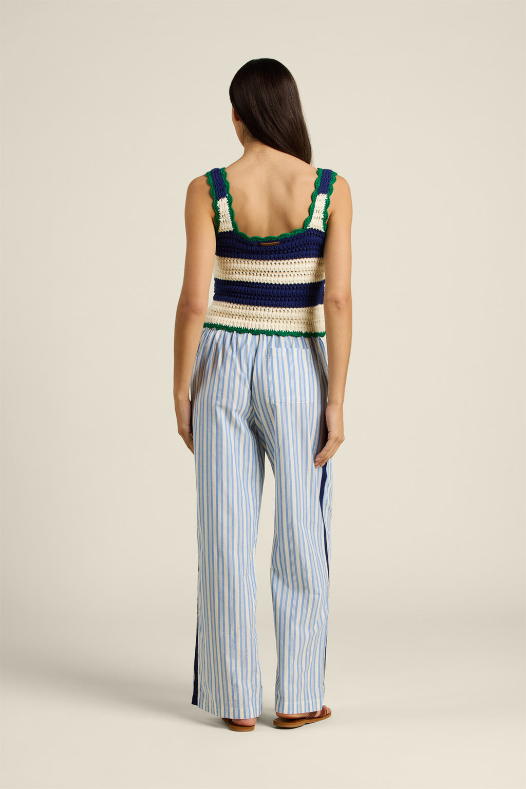 Trovata Justine Sweater Tank in Navy & White Stripe